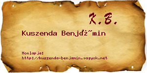 Kuszenda Benjámin névjegykártya