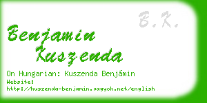 benjamin kuszenda business card